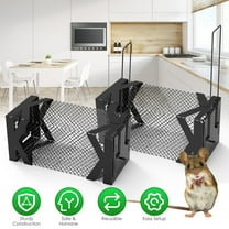 ZephyPaws 2-Pack Rat Traps for Rats,Mice and Chipmunks,Humane Way Live Mouse Trap Cage for Indoors and Outdoors,Black