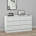 thumbnail image 5 of Prepac Astrid 6 Drawer Wooden Dresser with Crystal Knobs, 15.5" x 47.5" x 26.85", White, 5 of 11