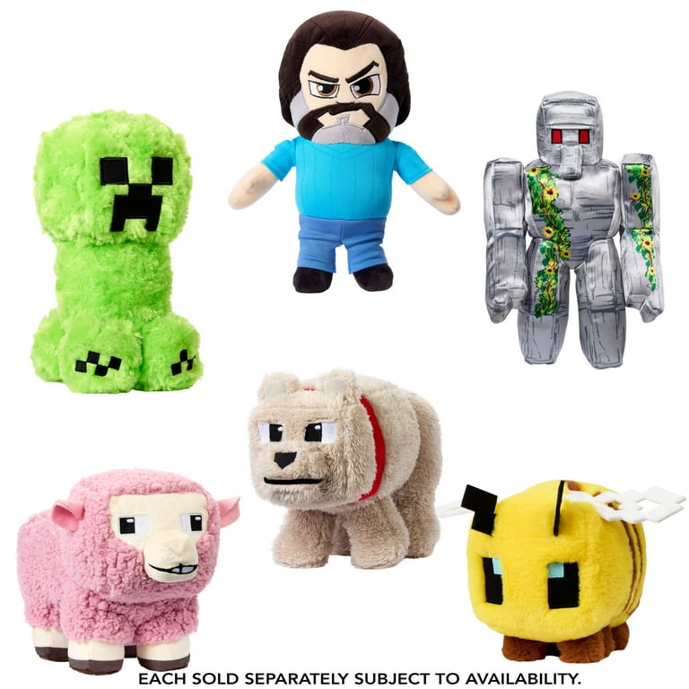 Minecraft Basic Plush Characters, 8-inch Collectible Soft Dolls