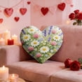 thumbnail image 6 of Heart Shaped Floral Throw Pillows for Valentine’s Day, Romantic Decorative Cushion with Soft Fabric, Cozy Accent for Couch Bed Anniversary Wedding Gift Home Decor, 6 of 6