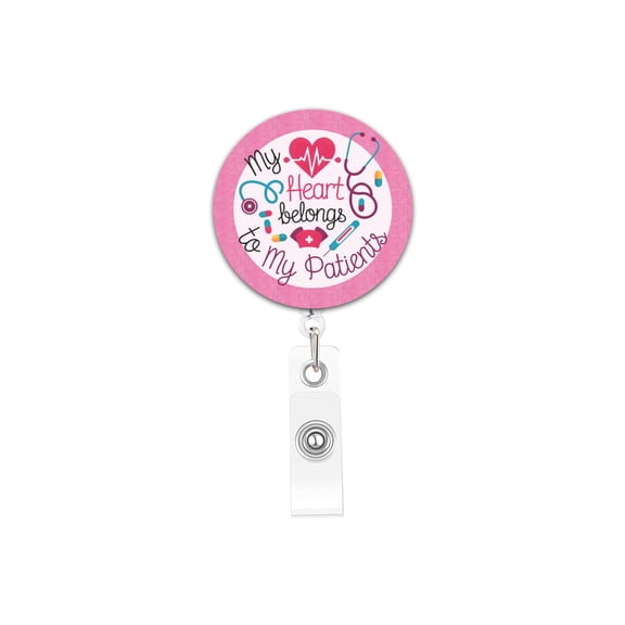 Funny Nurse Badge Reel,Cute Work Holder with Retractable Clip,Pediatric Badge Buddy,Nursing Student RN LPN CNA MA Medical Worker Teacher Doctor ID Name Badge Clip Accessories Valentines Day Gifts