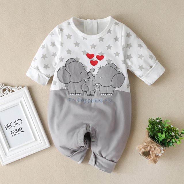 LSLJS Infant Baby Boys Girls Long Sleeve Star Print Romper Jumpsuit Clothes