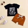 thumbnail image 2 of HCNTES Toddler Baby Boys Summer Clothes Kid Outfits Short Sleeves T-Shirt Tops + Shorts Cute Outfits Set For Kid Summer Outfits 2t 3t 4t 5t 6t 7t 8t 9t(L2-Black,12-18 Months), 2 of 6