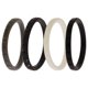 thumbnail image 2 of Juego de Anillos de Boda de Silicona Apilables ROQ Negro-Blanco 4 x 10 mm, 2 of 2