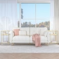 thumbnail image 2 of 3-Tier Side Table, Set of 2 End Tables with Tempered Glass, Nightstands with Storage Shelves, Slim Sofa Table for Living Room, Bedroom (2, Golden), 2 of 8