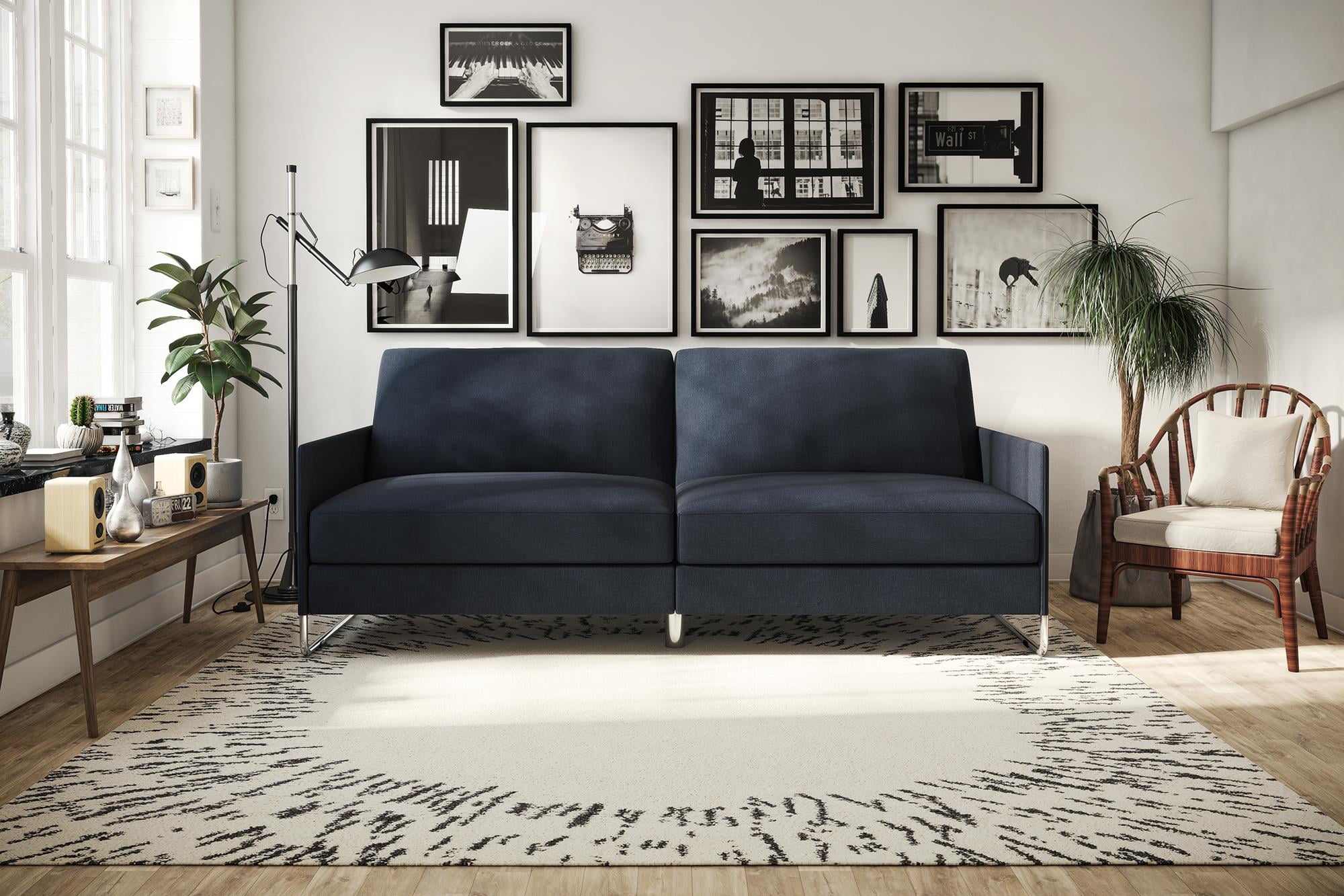 Dorel Home Pembroke Convertible Futon Grey Linen Walmart