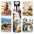 thumbnail image 7 of Yayeee 20oz Insulated Water Bottle Double Wall Stainless Steel with Flip Straw Lid, American Eagle Pattern, 7 of 7