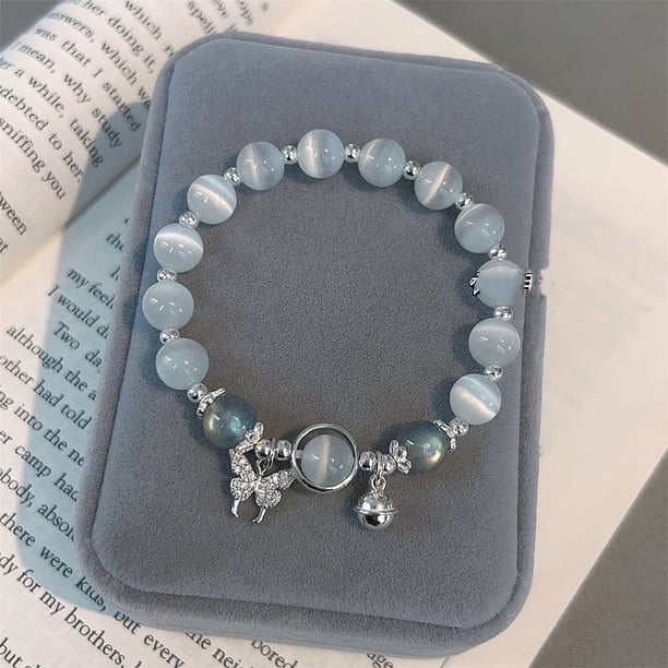 Original Opal Sea Blue Treasure Moonlight Crystal Bracelet Light Luxury Elastic Bracelet For Girls Women Jewelry Accessories