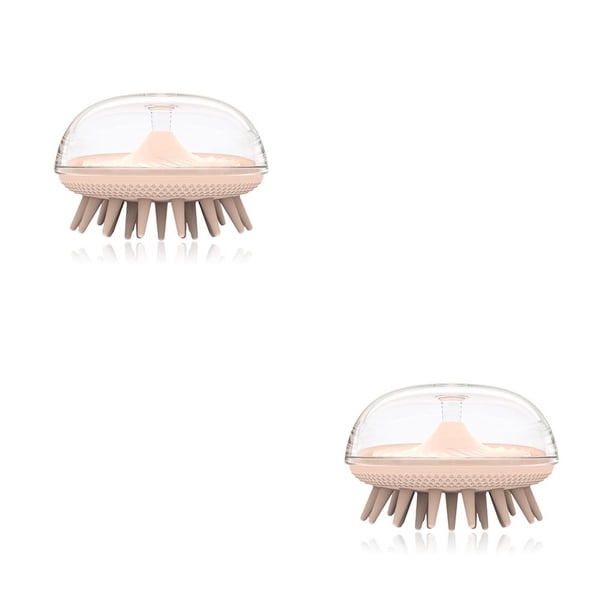 sweethay Masajeador de mano para el cuero cabelludo cepillo de baño Rosado 2Conjunto