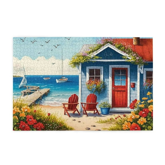 500 Piece Beachfront Ocean Home Jigsaw Puzzle Fun & Relaxing Adult Puzzle Game Home Decor Great Gift Idea