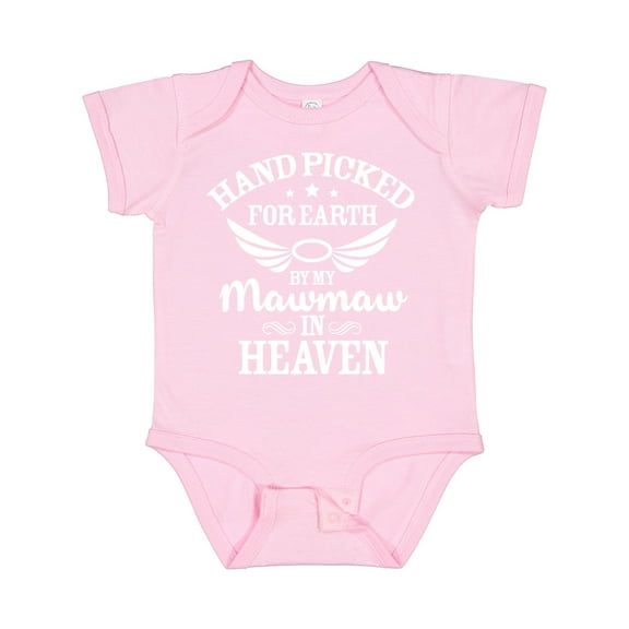 Inktastic Handpicked for Earth by My Mawmaw in Heaven with Angel Wings Boys or Girls Baby Bodysuit
