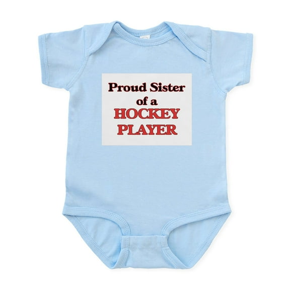 CafePress - Proud Sister Of A Hockey Player Body Suit - Baby Light Bodysuit, Size Newborn - 24 Months