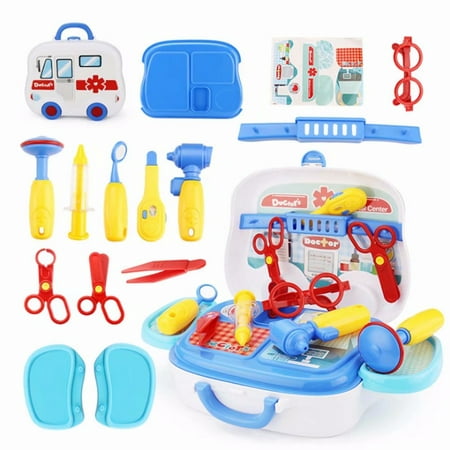 Akoyovwerve 15Pcs Medical Doctor Kit Toys for Kids Learning Resources Pretend Play Doctor Play Set for Kids Christmas Gifts, School Classroom Roleplay Costume Dress-Up Toy