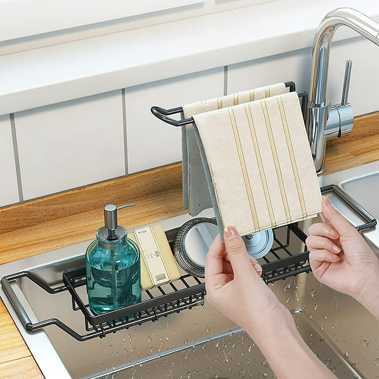 Retractable Kitchen Sink Organizer Dish Drainer Telescopic Rack For Sinks  Towel Soap Sponge Holder Sinks Shelf Kitchen (b-l2)