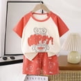 thumbnail image 2 of NOLDARES Toddler Boy Short Sleeve Shirt & Casual Shorts Set Kids Summer Clothes Suit 2T 3T 4T Little Boys Outfits(Hot Pink,5-6 Years), 2 of 4