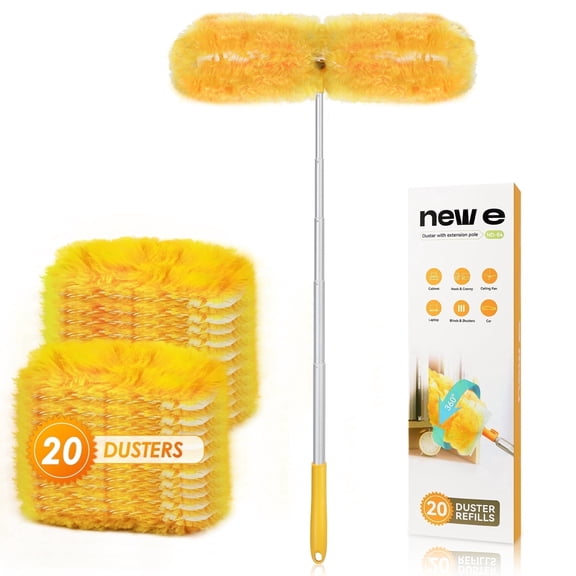 NEWE Dusters for Cleaning with 20 Refills for Swiffer (Yellow)