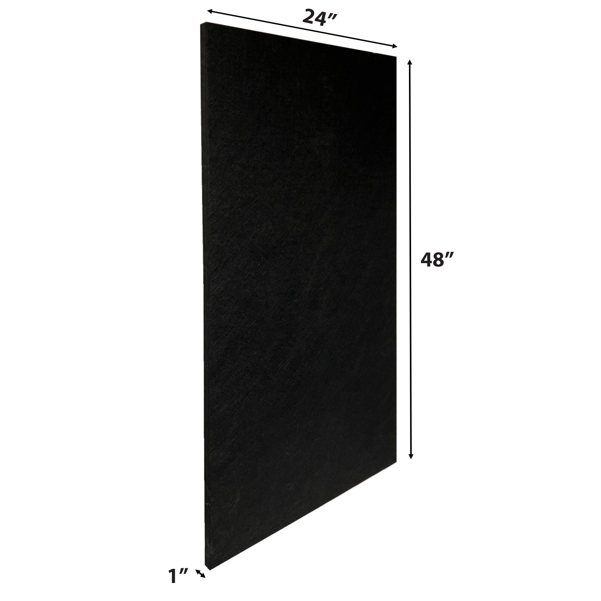 ATS Acoustics PET Acoustic Panel, Polyester, Water Resistant, 24" x 48" x 1" (Black)