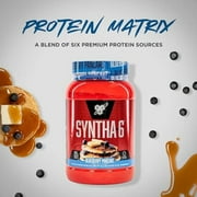 BSN SYNTHA-6 Whey Protein Powder, Milk Isolate Protein Powder with Micellar Casein, Blueberry Pancake, 28 Servings (Packaging May Vary)