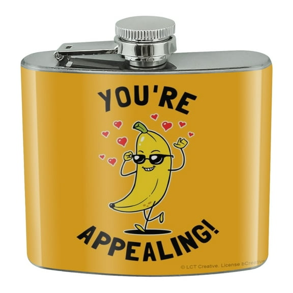 You're Appealing Banana Funny Humor Stainless Steel 5oz Hip Drink Kidney Flask