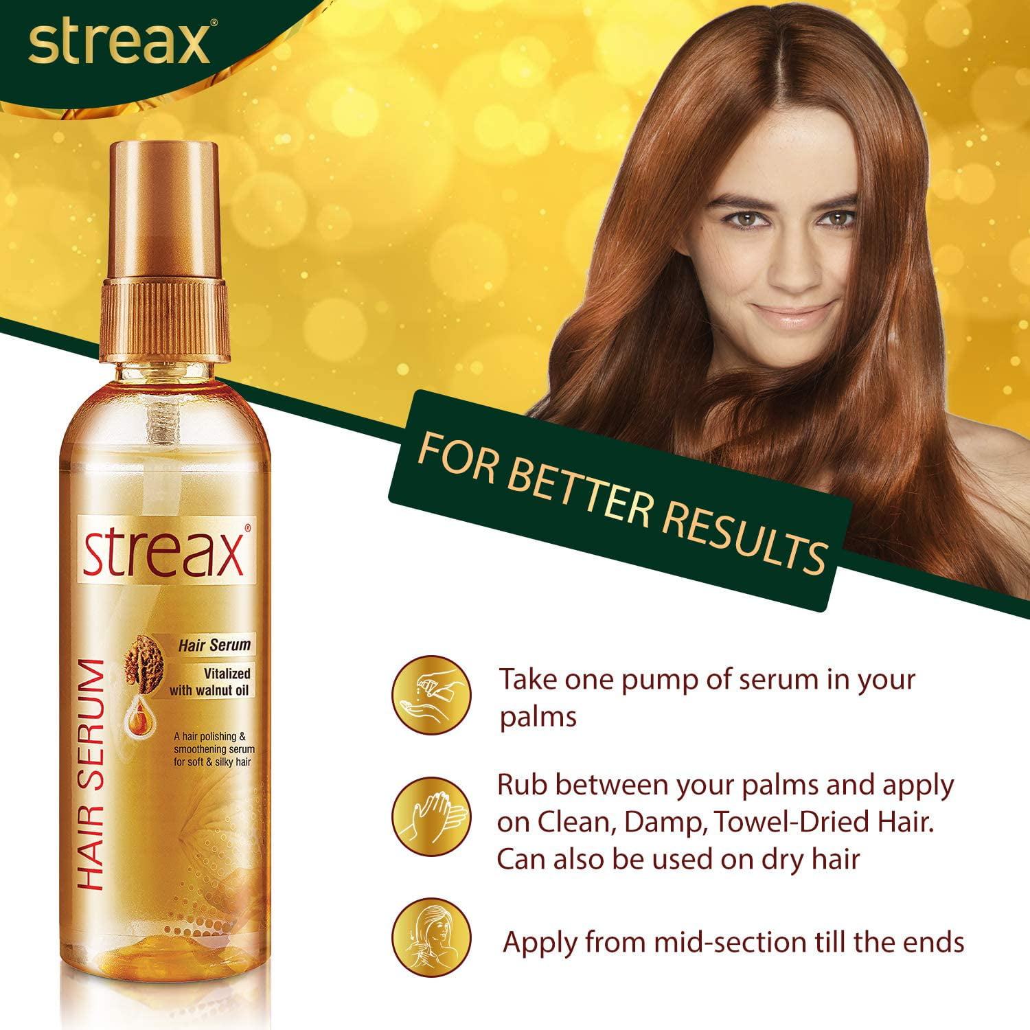 Buy Streax Hair Serum Walnut 100ml Online - Lulu Hypermarket India