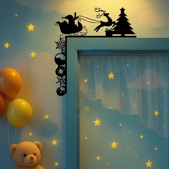 Elevate Your Holiday Decor with Sleigh Wall Decals — Elegant & Festive Art for Door Corners, Picture Frames, and Seasonal Wall Stickers! Perfect for Christmas Home Décor