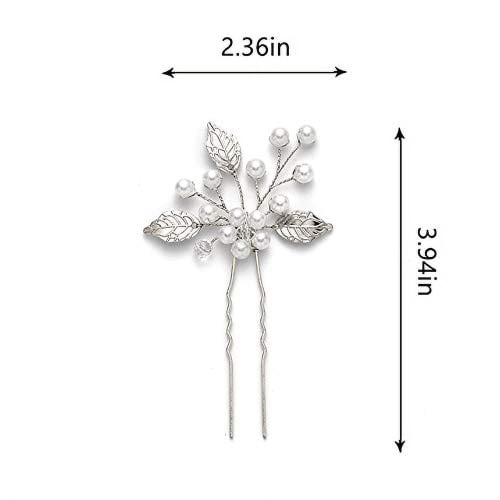 Billbianc Pearl Bride Wedding Hair Pins, Leaf Bridal Head  display picture 1