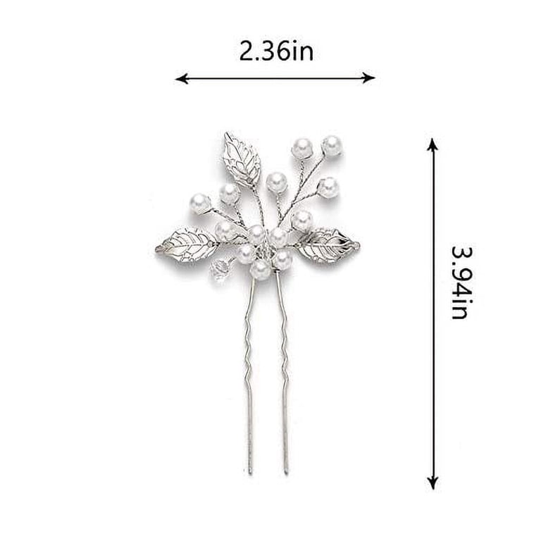 Billbianc Pearl Bride Wedding Hair Pins, Leaf Bridal Head  display picture 3