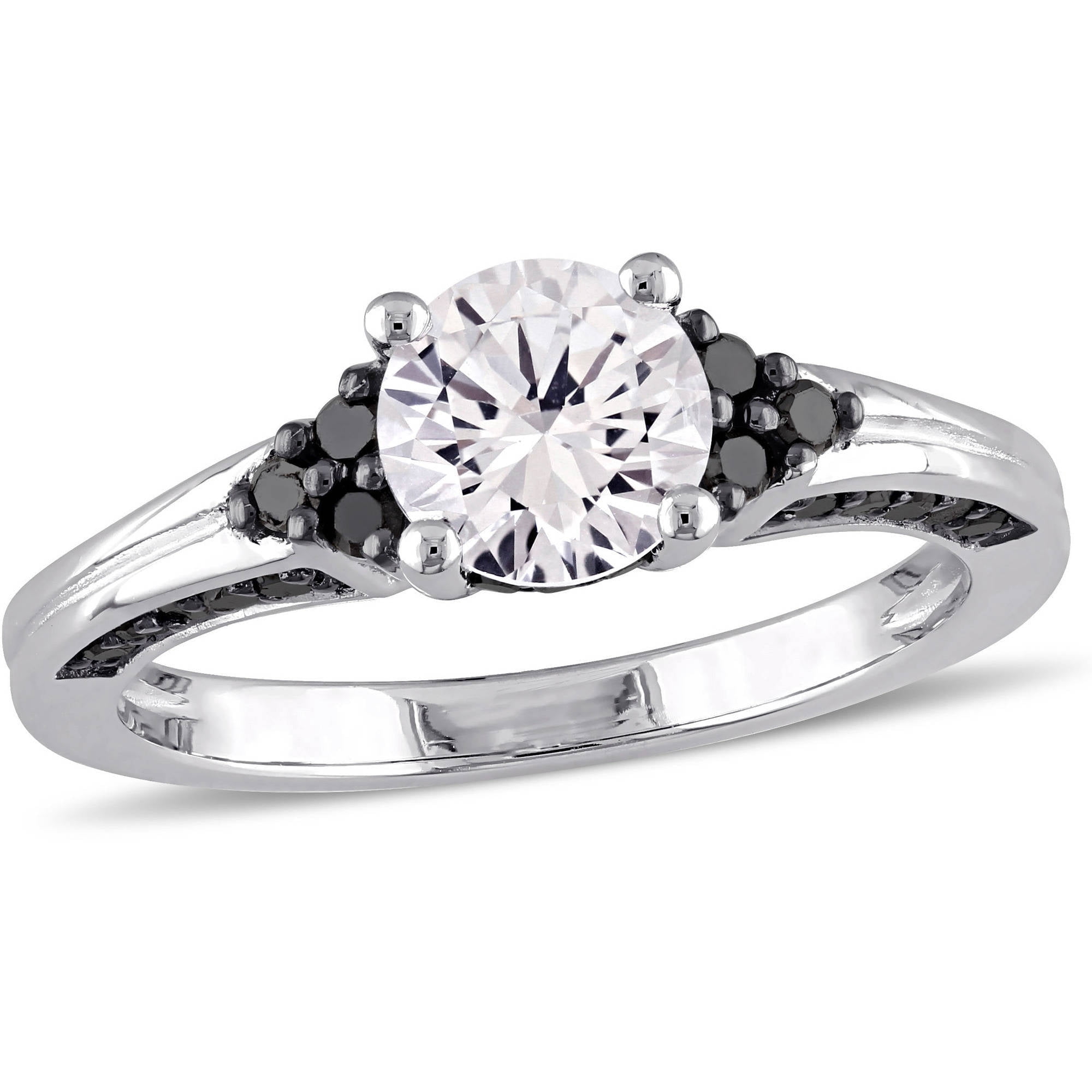 Everly Women's Created Sapphire and Diamond Sterling Silver Engagement Ring