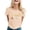 Beige, variant on Women’s Braut Letter Print T-Shirt, Casual Crew Neck Short Sleeve Tee, Soft Loose Fit Everyday Top For Spring Summer Fall Yellow L