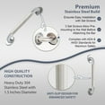 thumbnail image 5 of 1.5" Dia Bathroom Safety Grab Bar - ADA Handrail Shower Toilet Home/304 Stainless Steel/Knurled/ 16", 5 of 8