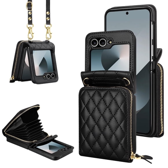 Funda de teléfono Vofolen para Samsung Galaxy Z Flip 6 con tarjetero