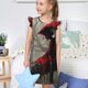 thumbnail image 4 of Fotbe Dark Red Hooded Girl Vestido de Dormir para Niñas de 3 a 10 Años, Mangas Cortas, Estilo Princesa, Pijama Camisón con Mangas Voladas-Medium, 4 of 6