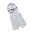 thumbnail image 2 of Seyurigaoka Baby Girls Boys Romper, Solid Color Hooded Sleeveless Jumpsuit, 2 of 9
