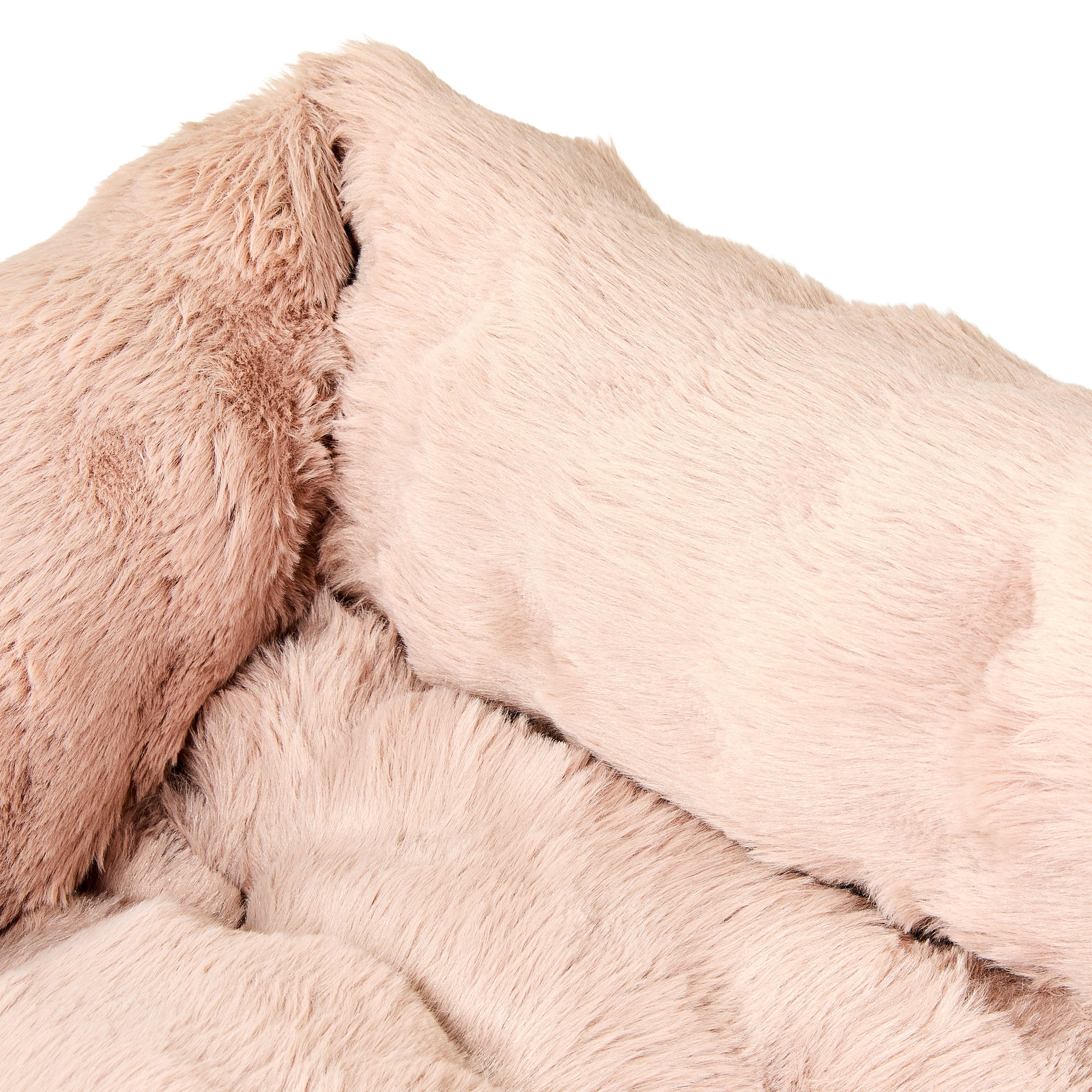 Vibrant Life Medium Bubble Faux Fur Orthopedic Cuddler Pet Bed, Tan, 24" x 20"