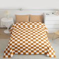 thumbnail image 2 of Homewish Buffalo Plaid Child Bedding Comforter Set, Modern Abstract Artwork Twin Comforter Sets, Orange Stripes Line Reversible Bedding Set, Breathable Home Decor, 2 Pieces, 2 of 8