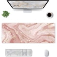 thumbnail image 2 of Marble XL Extended Mouse Pad with Stitched Edges, Cute Large Gaming Mousepad Desktop Mat, Funny Gifts Big Long Deskpad for Laptop, Keyboard, Computer for Women Office (Gold Splatter, 31.5 * 11.8 in), 2 of 6