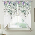 thumbnail image 2 of Eucalyptus Leaves Swag Curtains for Kitchen/Bedroom/Living Room, Sage Green Weeping Summer Botanical Scalloped Curtains 63 Inch Long, Window Swag Topper Curtains Valances 2 Panels Set 36"x63", 2 of 8