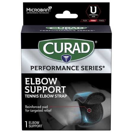 CURAD® Performance Series® Elbow Support, Tennis Elbow Strap, Universal, Black, 1 Each