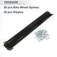 thumbnail image 4 of Unique Bargains 36pcs Universal Bicycle Spokes 13G Bike Wheel Spokes Nipple 45 Steel Black-291mm, 4 of 7