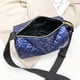 thumbnail image 2 of Bolsa Cilíndrica Bolso de cubo cilíndrica con cremallera de Bolso acolchado de celosía de algodón (azul), 2 of 6