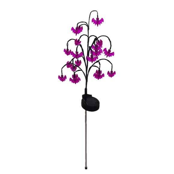 Farol Solar Decorativo de Halloween - Luz de Jardín para Festivales Fantasmas Al Aire Libre con Led Cálido, Energía Solar, 77 Cm de Altura, Construcción de Acero Inoxidable y Abs