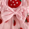 thumbnail image 3 of Sopiago Baby Girl Clothes Summer Outfit Newborn Strawberry Bow Ruffle Sleeveless Tulle Romper Dress Cute Infant Onesie Pink,3-6 Months, 3 of 6