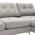 thumbnail image 5 of 110" L-Shape Convertible Sectional Sofa 4 Seats Couch with Movable Ottoman Storage Pockets Modern Upholstered Sofa for Apartment,Grey, 5 of 6