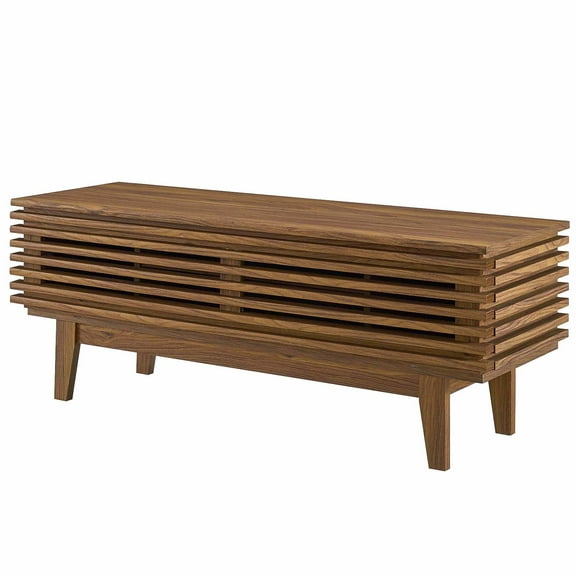 Contemporary Modern Urban Designer Living Room Lounge Club Lobby Media TV Stand Storage Set, Wood, Natural Walnut Brown