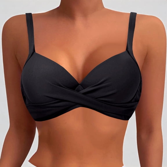 Daznico Women Underwire Bikini Top Push Up Swim Top Bra Padded Swimsuit Tops Bathing Suit Tops,XS