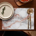 thumbnail image 5 of Gray Rose Gold Marble Pattern Summer Placemats Table Placemats Set Of 4-Linen Kitchen Washable Placemats Table Mats 11.8"x17.7" Non-Slip Heat Resistant, 5 of 6