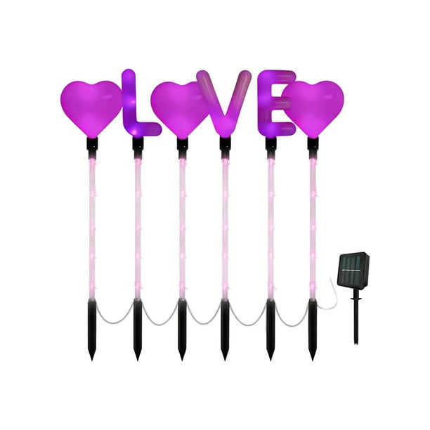 Decoraciones para San Valentín, adornos para San Valentín, regalos para San Valentín, luces solares LED para San Valentín, elementos de forma clásica para San Valentín, decoración navideña para jardín