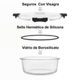 thumbnail image 3 of MAGMALIFE Juego de 24 Piezas, 12 Contenedores de Vidrio Y 12 Tapas, Herméticos, Tapas de Cierre Fácil, Refractarios Resistentes Aptos para Horno, Microondas, Refrigerador, apilables, 3 of 8