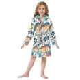 thumbnail image 6 of FORMRS Niños Bathrobe Unisex Hooded Robe Soft Plush Pajamas Sleepwear, Size 4-6T, Yellow Sardines Pattern, 6 of 7