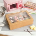 thumbnail image 4 of 6-Pack Cupcake Boxes with Window, 12-Count Food Grade Cardboard Carrier for Muffins & Desserts, 13.4x10x4 Inches (Brown), 4 of 5
